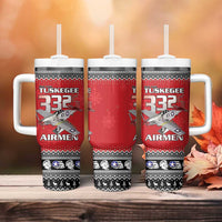 Tuskegee Red Tails Airmen Christmas Tumbler With Handle P-51 Mustang 332nd Fighter Group - Wonder Print Shop