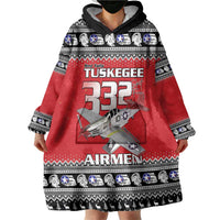 Tuskegee Red Tails Airmen Christmas Wearable Blanket Hoodie P-51 Mustang 332nd Fighter Group - Wonder Print Shop