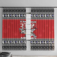 Tuskegee Red Tails Airmen Christmas Window Curtain P-51 Mustang 332nd Fighter Group - Wonder Print Shop