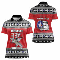 Tuskegee Red Tails Airmen Christmas Women Polo Shirt P-51 Mustang 332nd Fighter Group - Wonder Print Shop