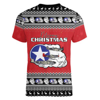 Tuskegee Red Tails Airmen Christmas Women V-Neck T-Shirt P-51 Mustang 332nd Fighter Group - Wonder Print Shop