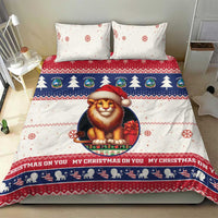 Liberia Christmas Bedding Set My Christmas On You - Lion Santa - Wonder Print Shop