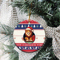 Liberia Christmas Ceramic Ornament My Christmas On You - Lion Santa - Wonder Print Shop