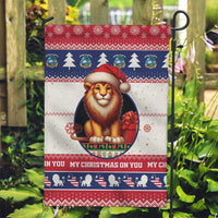 Liberia Christmas Garden Flag My Christmas On You - Lion Santa - Wonder Print Shop