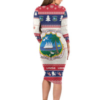 Liberia Christmas Long Sleeve Bodycon Dress My Christmas On You - Lion Santa - Wonder Print Shop