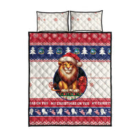 Liberia Christmas Quilt Bed Set My Christmas On You - Lion Santa - Wonder Print Shop