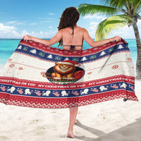 Liberia Christmas Sarong My Christmas On You - Lion Santa - Wonder Print Shop