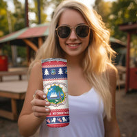 Liberia Christmas Skinny Tumbler My Christmas On You - Lion Santa - Wonder Print Shop