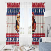 Liberia Christmas Window Curtain My Christmas On You - Lion Santa - Wonder Print Shop