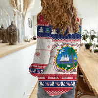 Liberia Christmas Women Casual Shirt My Christmas On You - Lion Santa - Wonder Print Shop