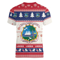 Liberia Christmas Women V-Neck T-Shirt My Christmas On You - Lion Santa - Wonder Print Shop