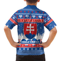 Slovakia Christmas Family Matching Long Sleeve Bodycon Dress and Hawaiian Shirt Vesele Vianoce - Coat Of Arms - Wonder Print Shop