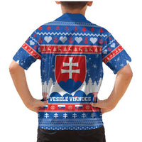 Slovakia Christmas Family Matching Mermaid Dress and Hawaiian Shirt Vesele Vianoce - Coat Of Arms - Wonder Print Shop