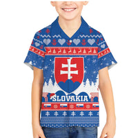 Slovakia Christmas Family Matching Mermaid Dress and Hawaiian Shirt Vesele Vianoce - Coat Of Arms - Wonder Print Shop