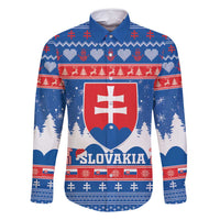 Slovakia Christmas Family Matching Off Shoulder Short Dress and Hawaiian Shirt Vesele Vianoce - Coat Of Arms - Wonder Print Shop