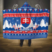 Slovakia Christmas Hooded Blanket Vesele Vianoce - Coat Of Arms