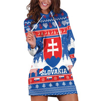 Slovakia Christmas Hoodie Dress Vesele Vianoce - Coat Of Arms - Wonder Print Shop