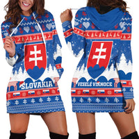 Slovakia Christmas Hoodie Dress Vesele Vianoce - Coat Of Arms - Wonder Print Shop