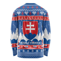 Slovakia Christmas Long Sleeve Shirt Vesele Vianoce - Coat Of Arms - Wonder Print Shop