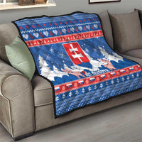 Slovakia Christmas Quilt Vesele Vianoce - Coat Of Arms - Wonder Print Shop