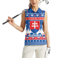 Slovakia Christmas Women Sleeveless Polo Shirt Vesele Vianoce - Coat Of Arms - Wonder Print Shop