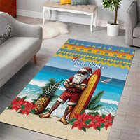 Aruba Christmas Area Rug Surfing Santa Bon Pasco - Wonder Print Shop