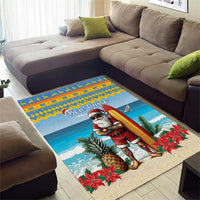 Aruba Christmas Area Rug Surfing Santa Bon Pasco - Wonder Print Shop