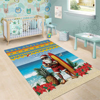 Aruba Christmas Area Rug Surfing Santa Bon Pasco - Wonder Print Shop