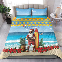 Aruba Christmas Bedding Set Surfing Santa Bon Pasco - Wonder Print Shop