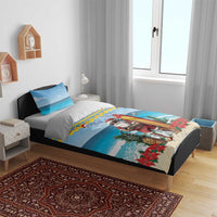 Aruba Christmas Bedding Set Surfing Santa Bon Pasco - Wonder Print Shop