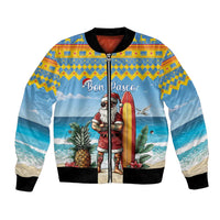 Aruba Christmas Bomber Jacket Surfing Santa Bon Pasco - Wonder Print Shop