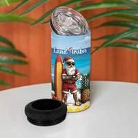 Aruba Christmas 4 in 1 Can Cooler Tumbler Surfing Santa Bon Pasco - Wonder Print Shop