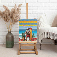 Aruba Christmas Canvas Wall Art Surfing Santa Bon Pasco - Wonder Print Shop
