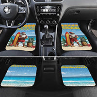 Aruba Christmas Car Mats Surfing Santa Bon Pasco - Wonder Print Shop