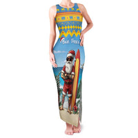 Aruba Christmas Family Matching Tank Maxi Dress and Hawaiian Shirt Surfing Santa Bon Pasco - Wonder Print Shop
