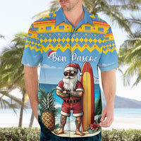 Aruba Christmas Hawaiian Shirt Surfing Santa Bon Pasco - Wonder Print Shop