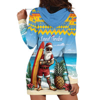 Aruba Christmas Hoodie Dress Surfing Santa Bon Pasco - Wonder Print Shop