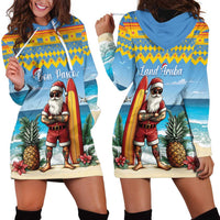Aruba Christmas Hoodie Dress Surfing Santa Bon Pasco - Wonder Print Shop