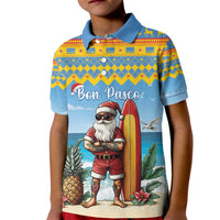 Aruba Christmas Kid Polo Shirt Surfing Santa Bon Pasco - Wonder Print Shop