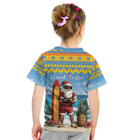 Aruba Christmas Kid T Shirt Surfing Santa Bon Pasco - Wonder Print Shop