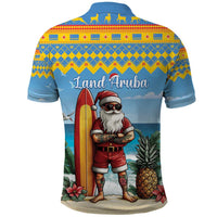 Aruba Christmas Polo Shirt Surfing Santa Bon Pasco - Wonder Print Shop