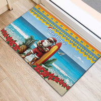 Aruba Christmas Rubber Doormat Surfing Santa Bon Pasco - Wonder Print Shop