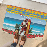Aruba Christmas Rubber Doormat Surfing Santa Bon Pasco - Wonder Print Shop