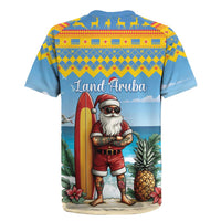 Aruba Christmas Rugby Jersey Surfing Santa Bon Pasco - Wonder Print Shop