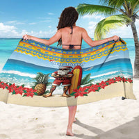 Aruba Christmas Sarong Surfing Santa Bon Pasco - Wonder Print Shop