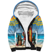 Aruba Christmas Sherpa Hoodie Surfing Santa Bon Pasco - Wonder Print Shop