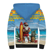 Aruba Christmas Sherpa Hoodie Surfing Santa Bon Pasco - Wonder Print Shop