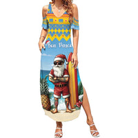 Aruba Christmas Summer Maxi Dress Surfing Santa Bon Pasco - Wonder Print Shop