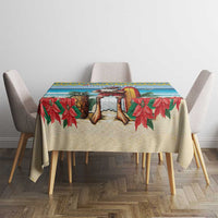 Aruba Christmas Tablecloth Surfing Santa Bon Pasco - Wonder Print Shop