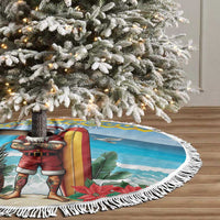 Aruba Christmas Tree Skirt Surfing Santa Bon Pasco - Wonder Print Shop